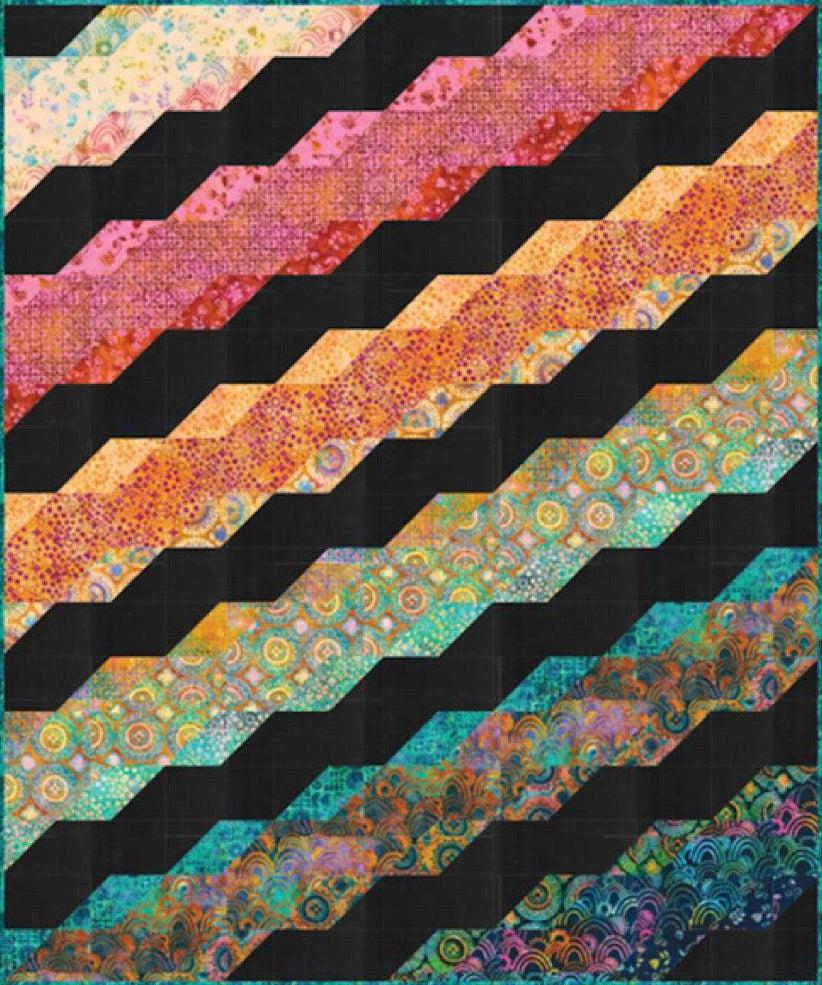 Artisan Batik Retro Rainbow The Diana Quilt Kit-Robert Kaufman-My Favorite Quilt Store
