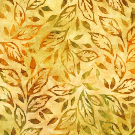 Artisan Batiks Autumn Skies Gold Leaves Batik Fabric-Robert Kaufman-My Favorite Quilt Store