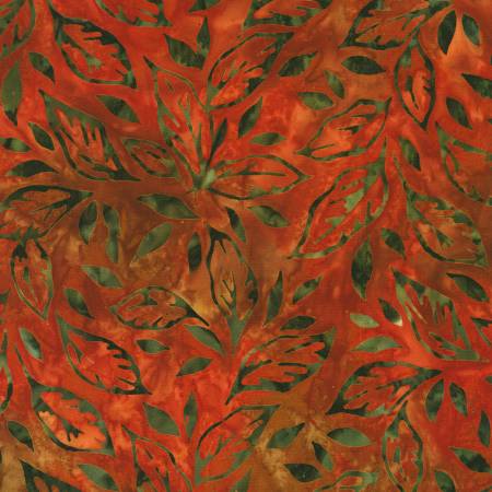 Artisan Batiks Autumn Skies Spice Leaves Batik Fabric-Robert Kaufman-My Favorite Quilt Store