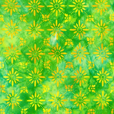 Artisan Batiks Bees and Flowers Kelly Grid Fabric