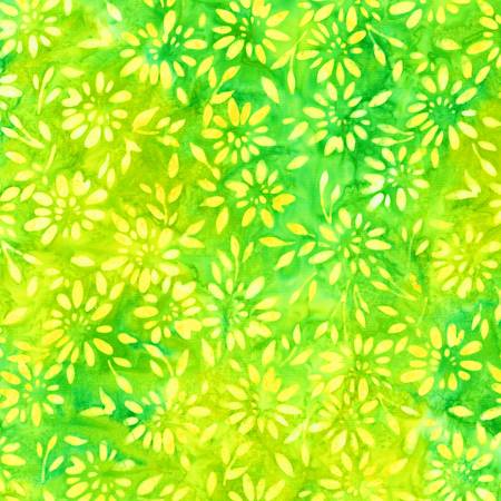 Artisan Batiks Bees and Flowers Lime Flowers Fabric-Robert Kaufman-My Favorite Quilt Store