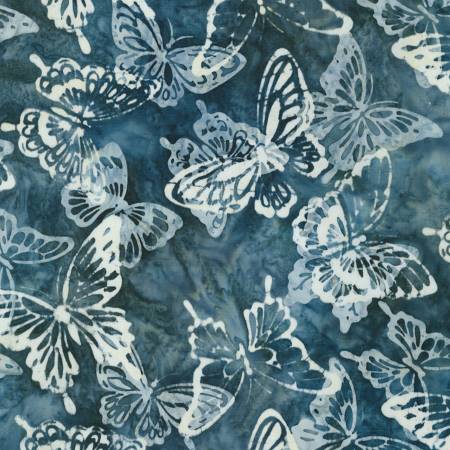 Artisan Batiks Butterfly Habitat Grey Butterflies Batik Fabric-Robert Kaufman-My Favorite Quilt Store