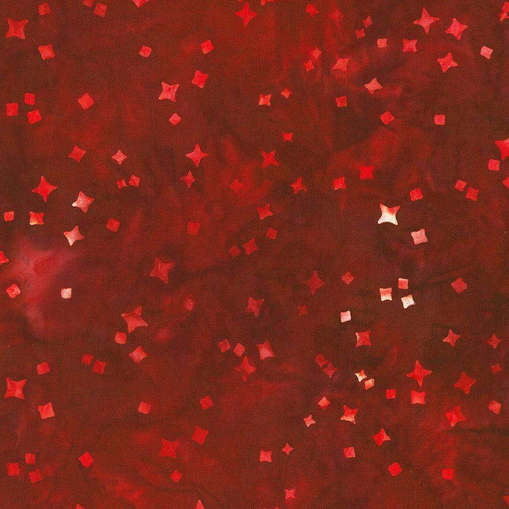 Artisan Batiks Colors of Christmas Cranberry Stars Fabric