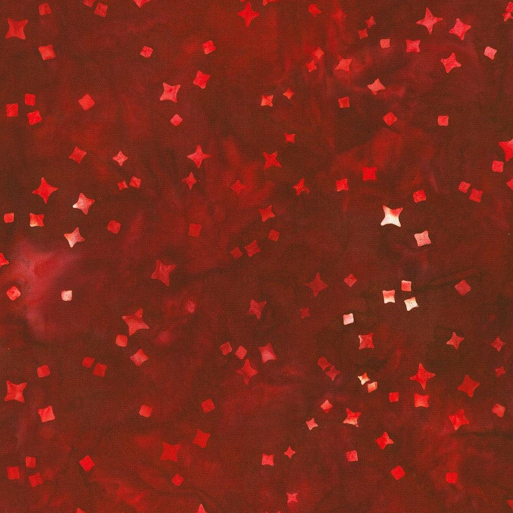 Artisan Batiks Colors of Christmas Cranberry Stars Fabric-Robert Kaufman-My Favorite Quilt Store