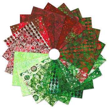 Artisan Batiks Colors of Christmas Fat Quarter Bundle 21pc.-Robert Kaufman-My Favorite Quilt Store