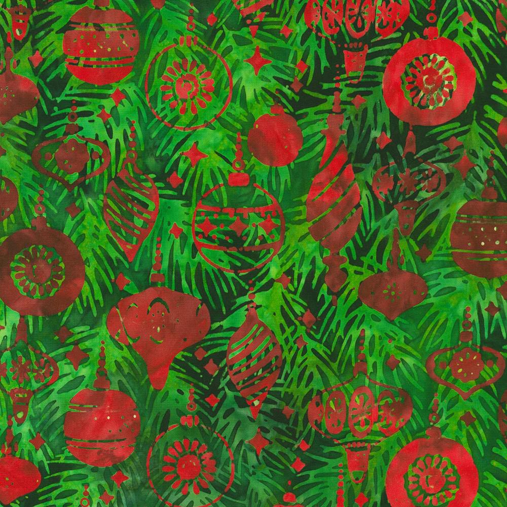 Artisan Batiks Colors of Christmas Spruce Christmas Ornaments Fabric-Robert Kaufman-My Favorite Quilt Store