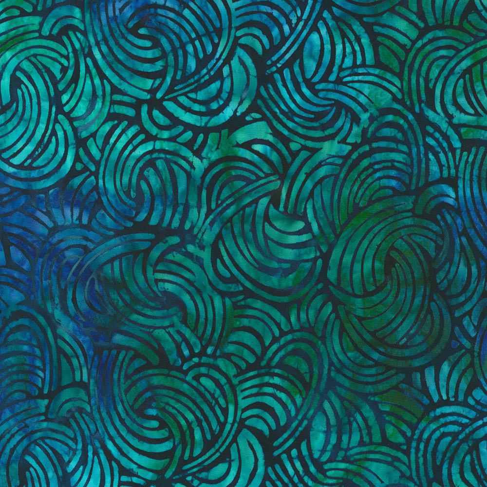 Artisan Batiks Energy Geos Lagoon Swirling Waves Fabric-Robert Kaufman-My Favorite Quilt Store