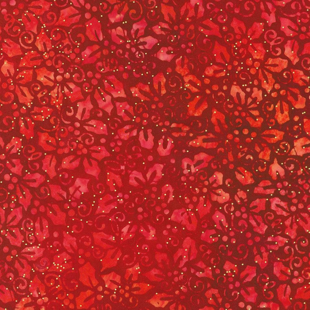 Artisan Batiks:Joyful Holidays Garnet Holly Batik Fabric