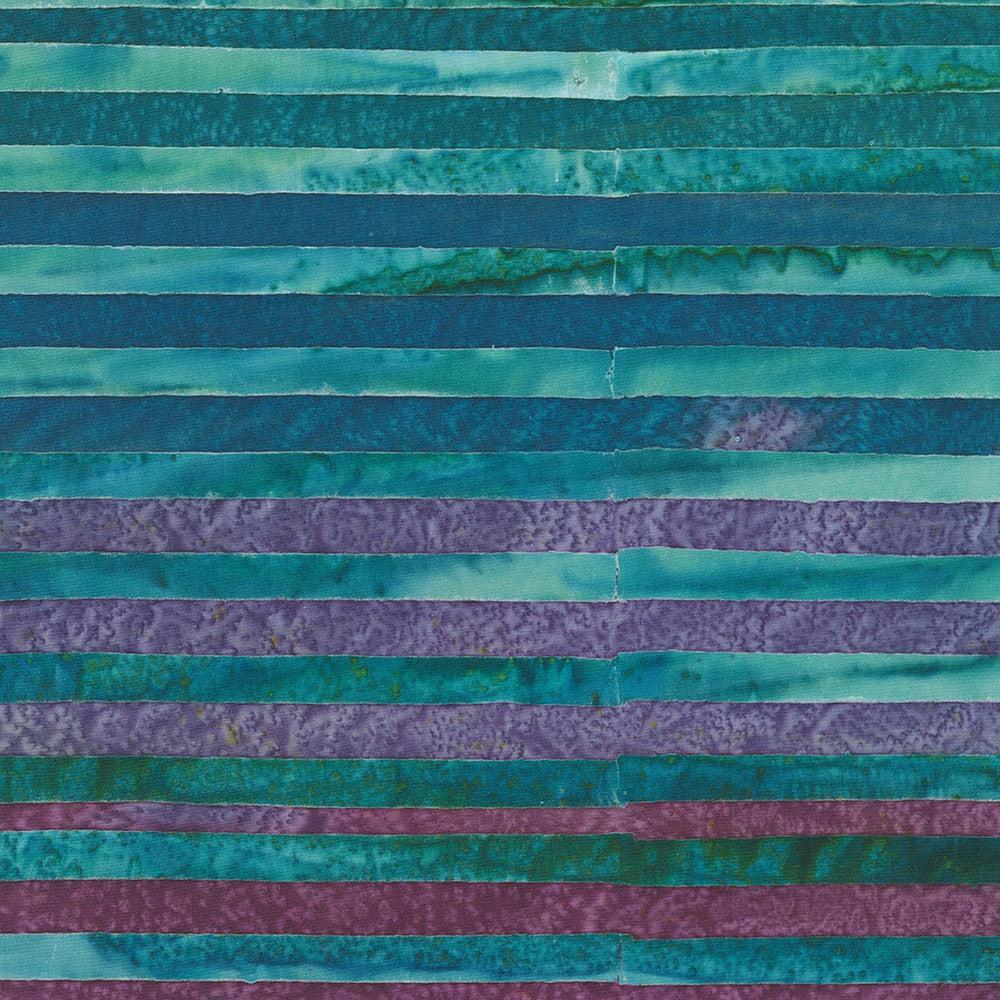 Artisan Batiks:World of Stripes Teal Batik Fabric