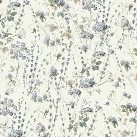 Au Naturel Green Packed Floral Fabric – End of Bolt – 28″ × 44/45″-Wilmington Prints-My Favorite Quilt Store
