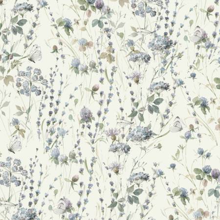 Au Naturel Green Packed Floral Fabric-Wilmington Prints-My Favorite Quilt Store