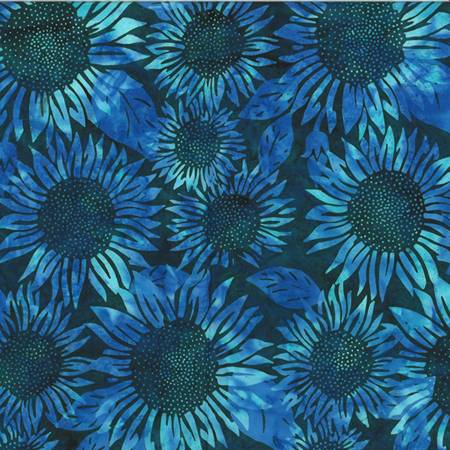 Aurora Riviera Sunflowers Bali Batik Fabric-Hoffman Fabrics-My Favorite Quilt Store