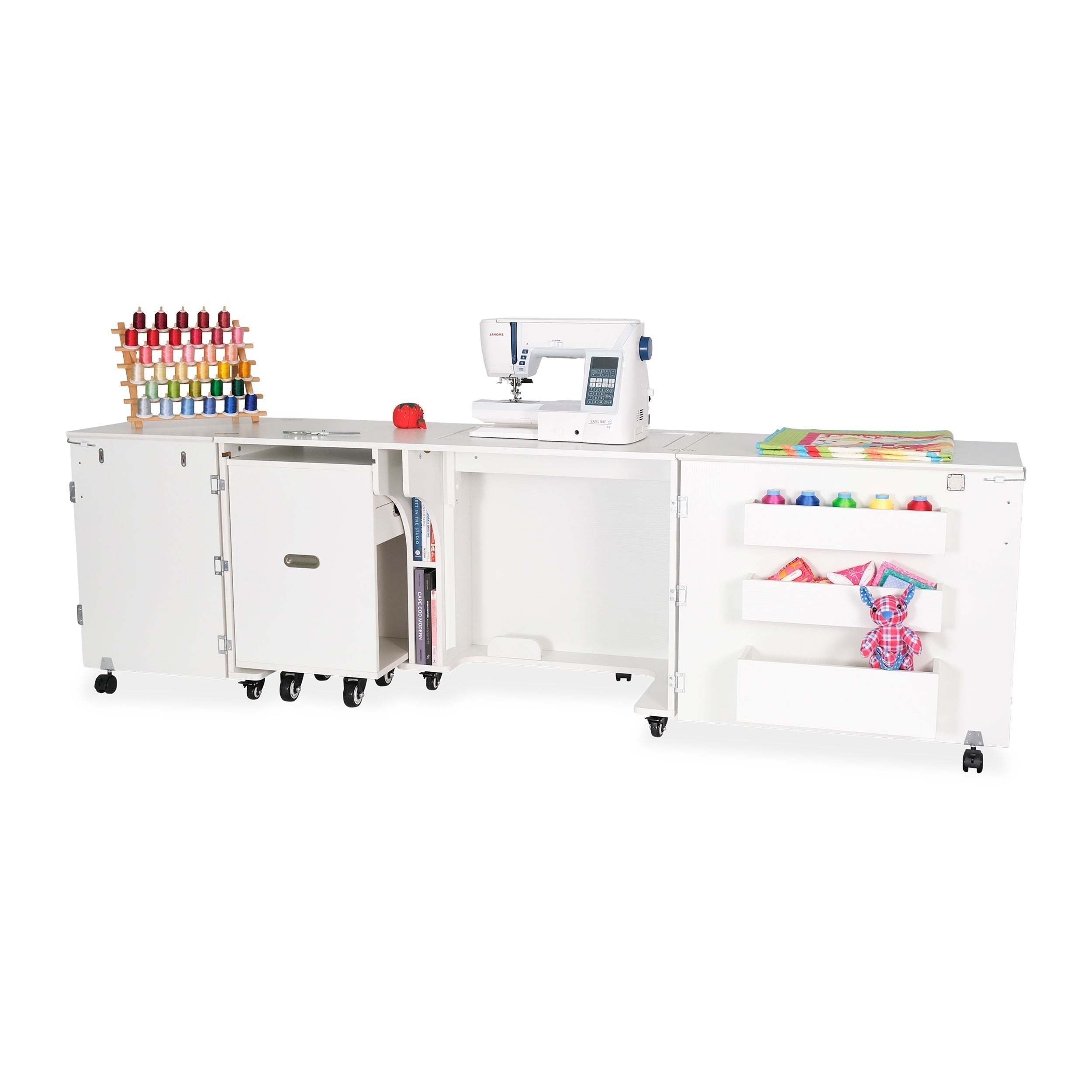 Aussie Sewing Cabinet Ash White-Kangaroo Sewing Furniture-My Favorite Quilt Store