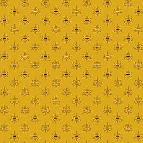 Autumn Farmhouse Cheddar Fleur de Lis Fabric