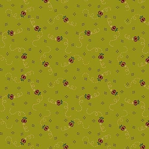 Autumn Farmhouse Kiwi Meandering Pomegranate Fabric-Henry Glass Fabrics-My Favorite Quilt Store