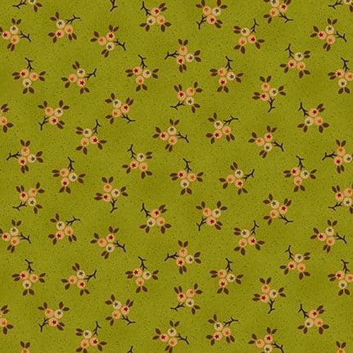 Autumn Farmhouse Kiwi Starberry Sprigs Fabric-Henry Glass Fabrics-My Favorite Quilt Store