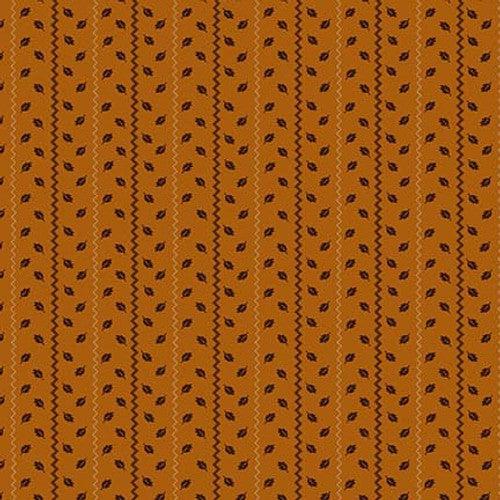 Autumn Farmhouse Orange Sprigged Stripe Fabric-Henry Glass Fabrics-My Favorite Quilt Store