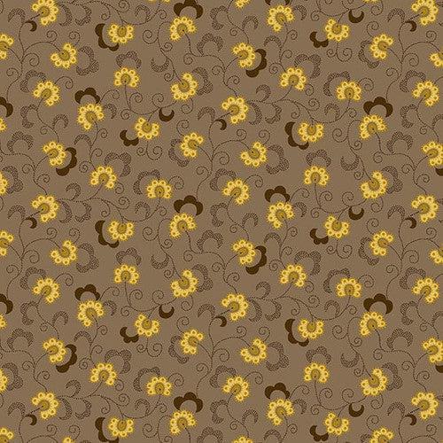 Autumn Farmhouse Taupey Gray Lacey Vines Fabric