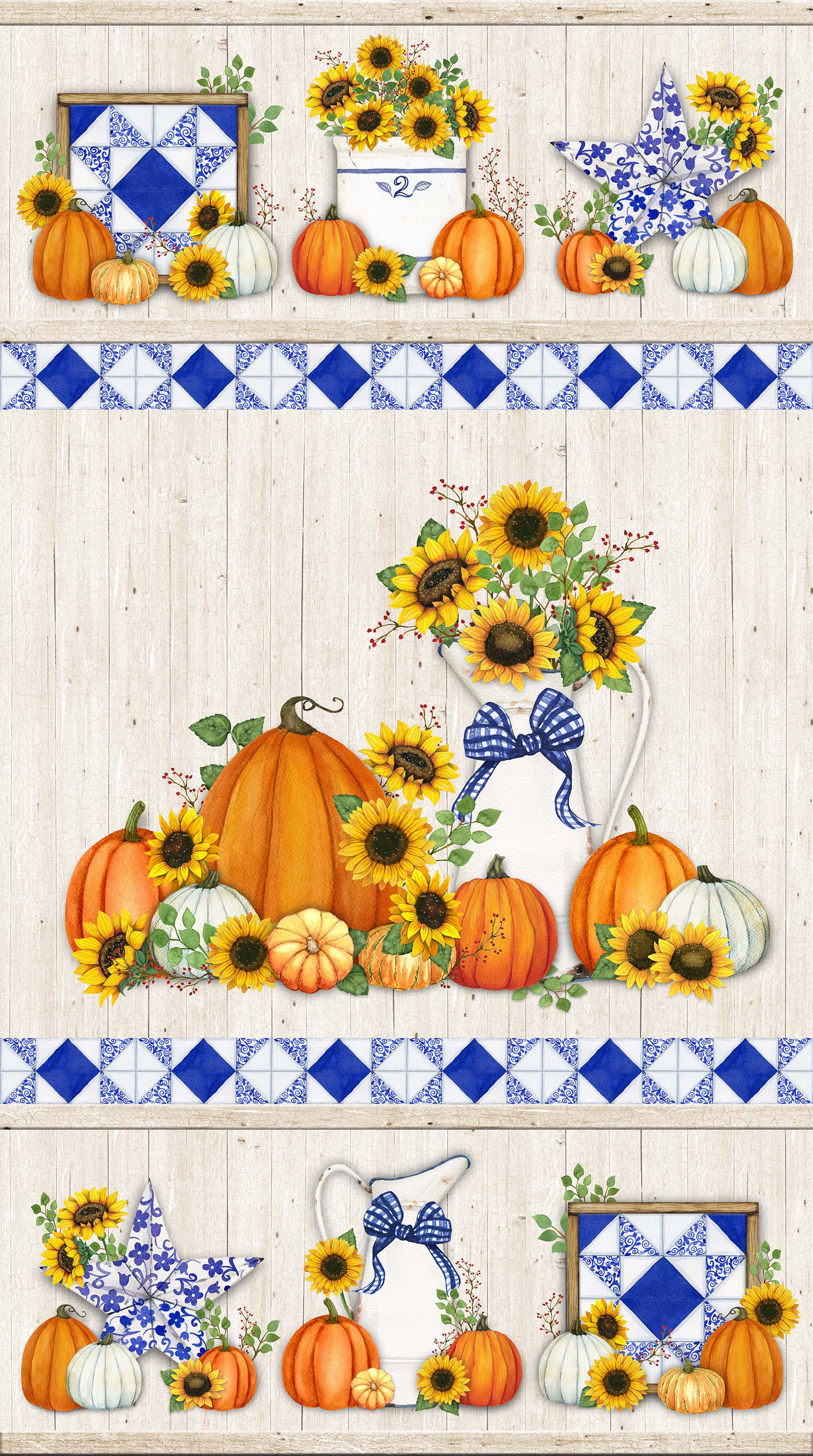 Autumn Gathering Cream Multi Harvest 24" Digital Print Panel-Northcott Fabrics-My Favorite Quilt Store