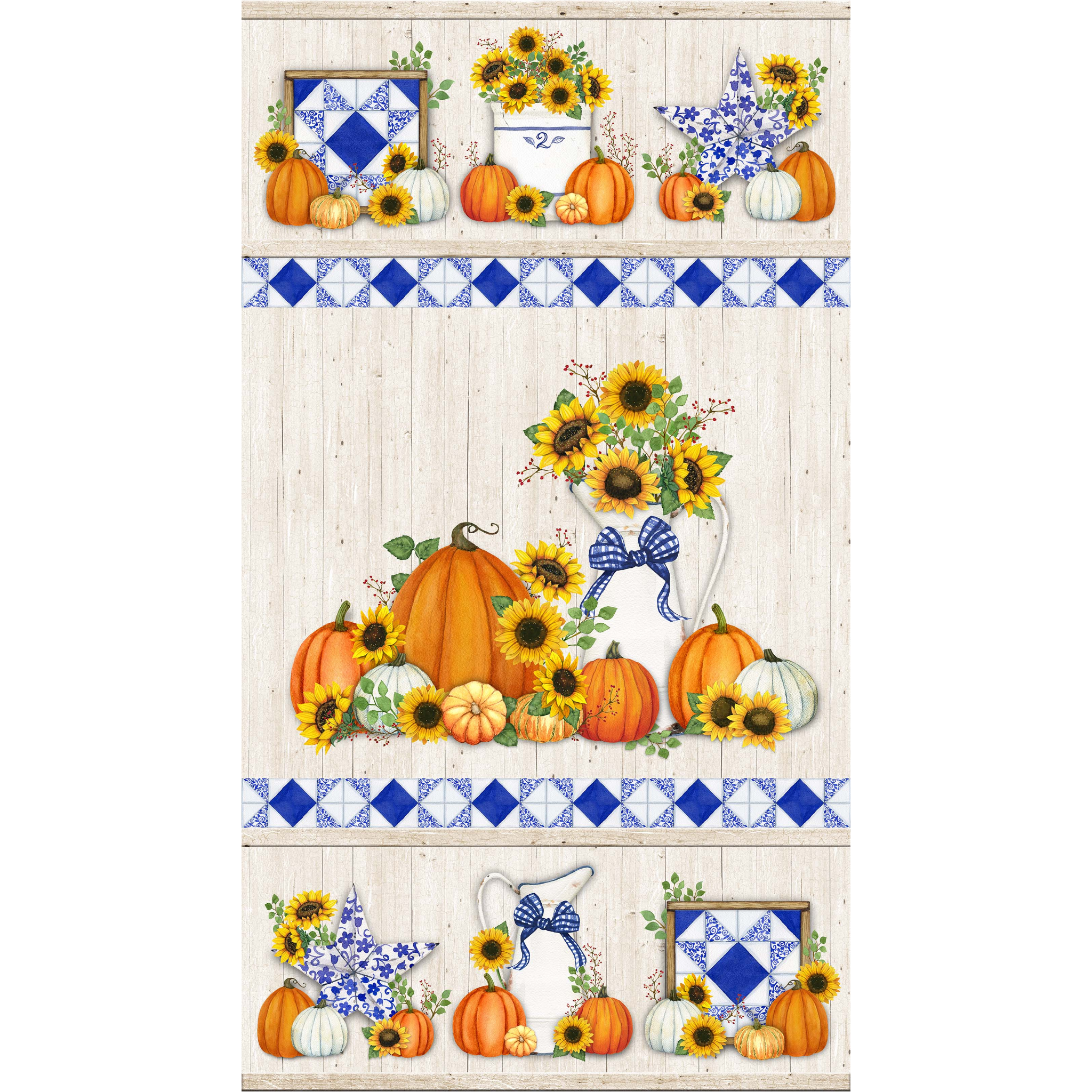 Autumn Gathering Cream Multi Harvest 24" Digital Print Panel-Northcott Fabrics-My Favorite Quilt Store