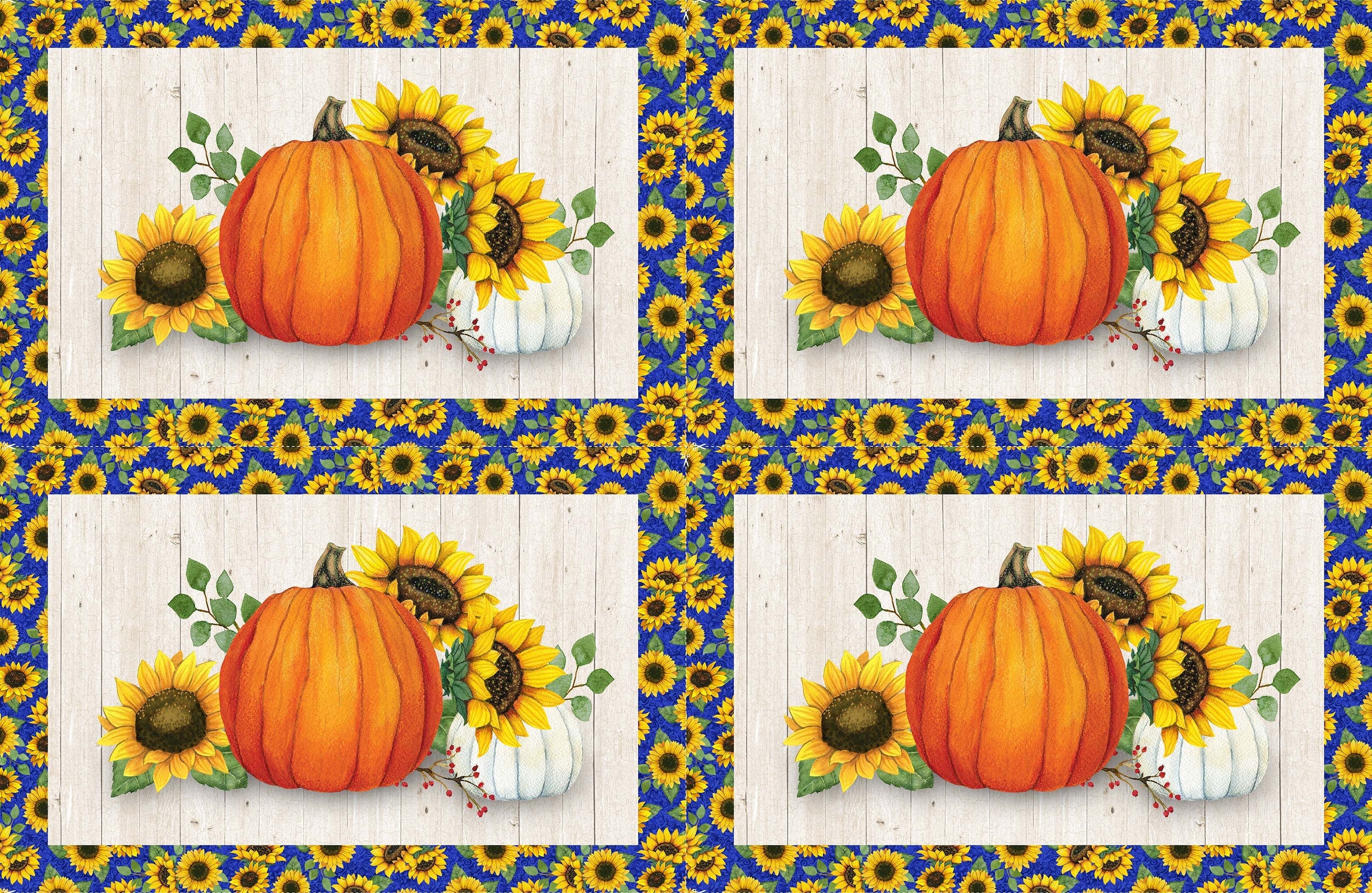 Autumn Gathering Cream Multi Placemats 28" Digital Print Panel-Northcott Fabrics-My Favorite Quilt Store