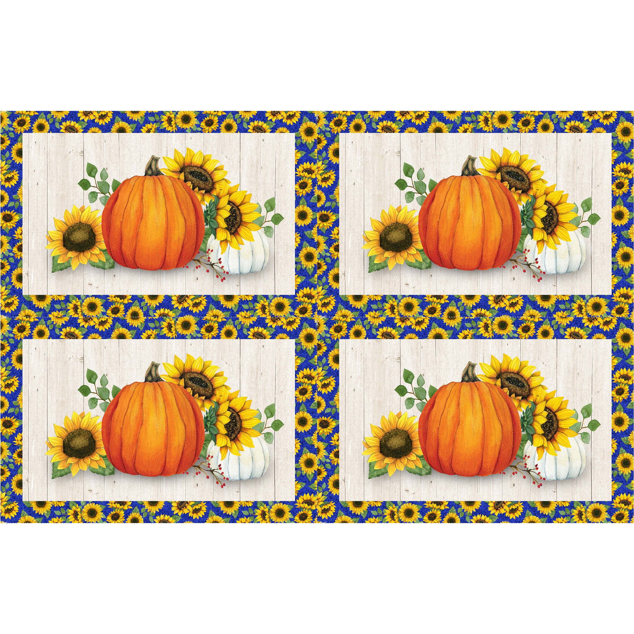 Autumn Gathering Cream Multi Placemats 28" Digital Print Panel-Northcott Fabrics-My Favorite Quilt Store