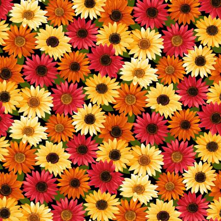 Autumn Glory Brown Autumn Floral Fabric