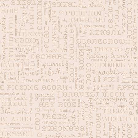 Autumn Latte Words Fabric