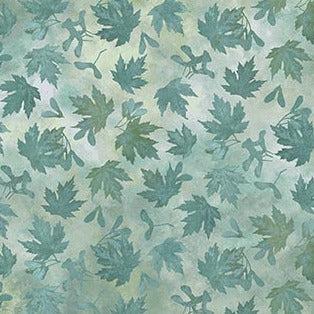 Autumn Splendor Dark Teal Leaves Silhouettes Fabric-Northcott Fabrics-My Favorite Quilt Store