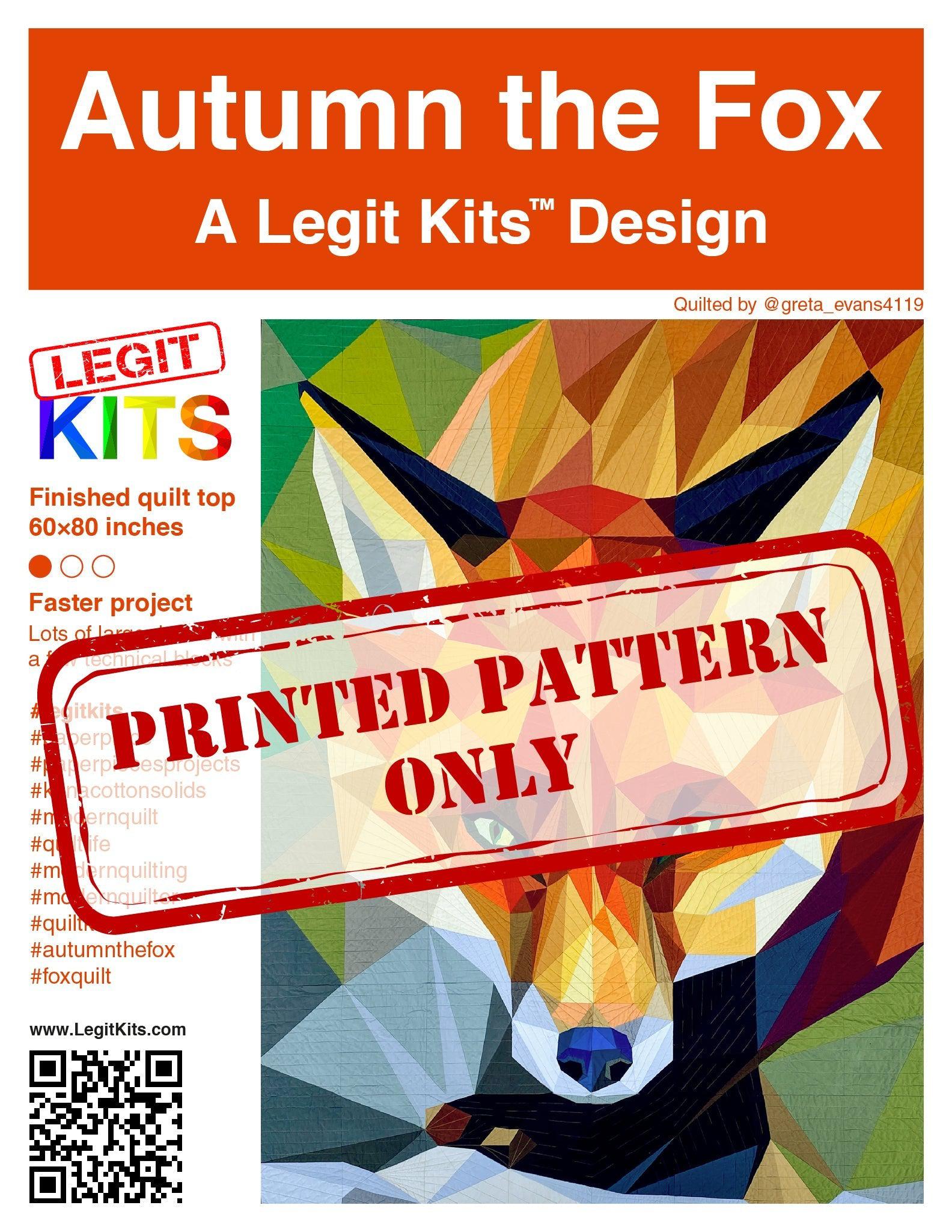 Autumn the Fox Pattern-Legit Kits-My Favorite Quilt Store