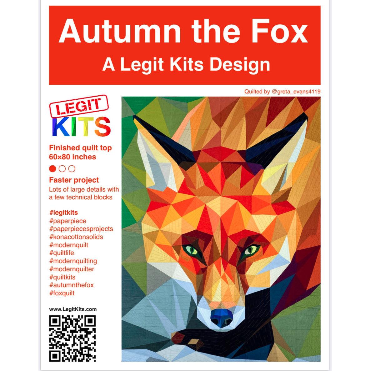 Autumn the Fox Pattern-Legit Kits-My Favorite Quilt Store