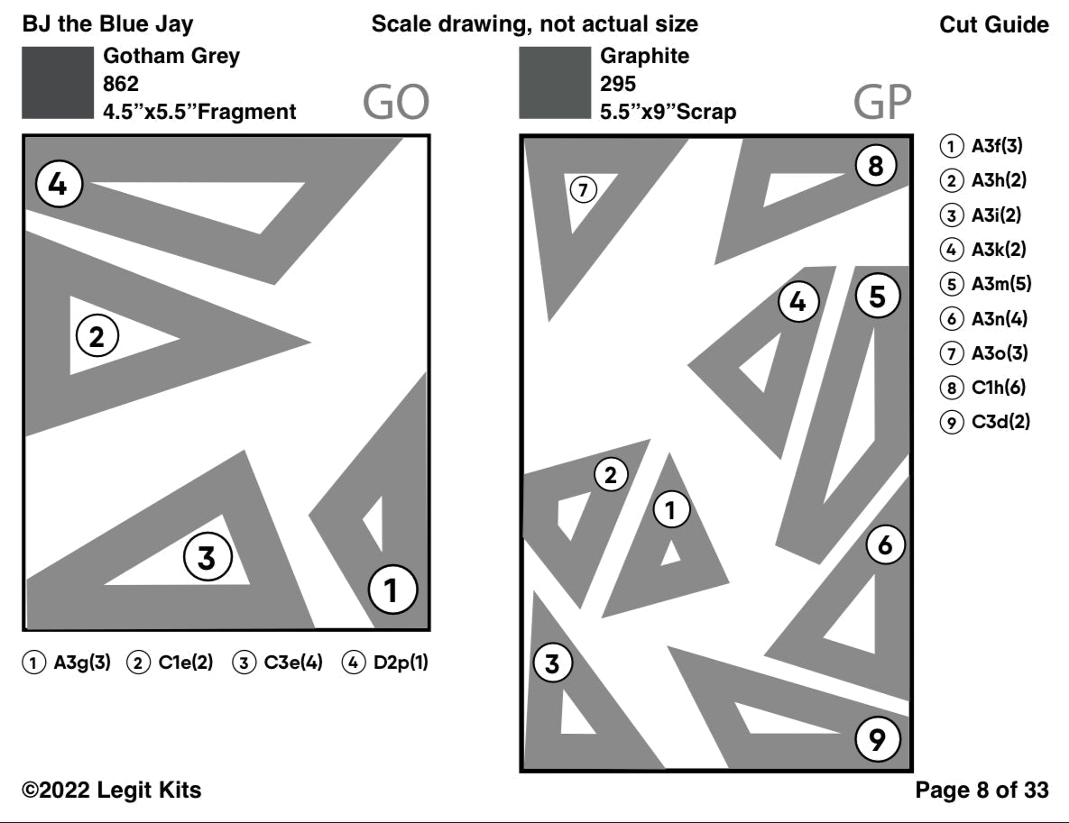 BJ the Blue Jay Pattern-Legit Kits-My Favorite Quilt Store