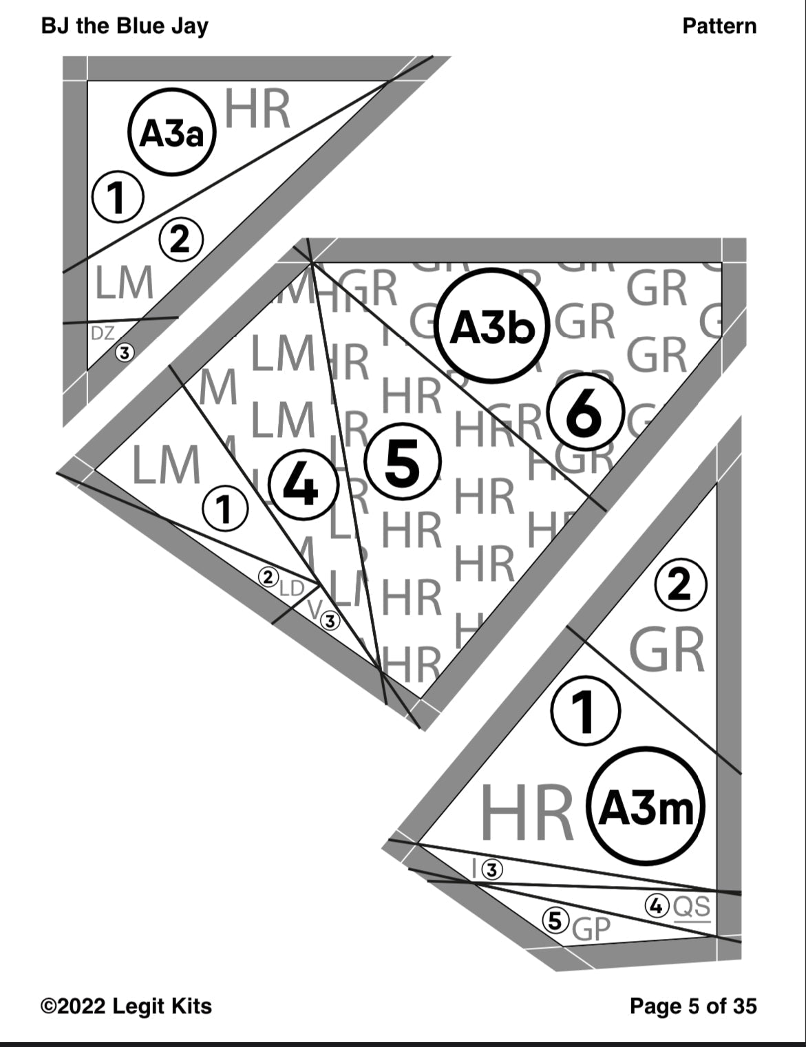 BJ the Blue Jay Pattern-Legit Kits-My Favorite Quilt Store