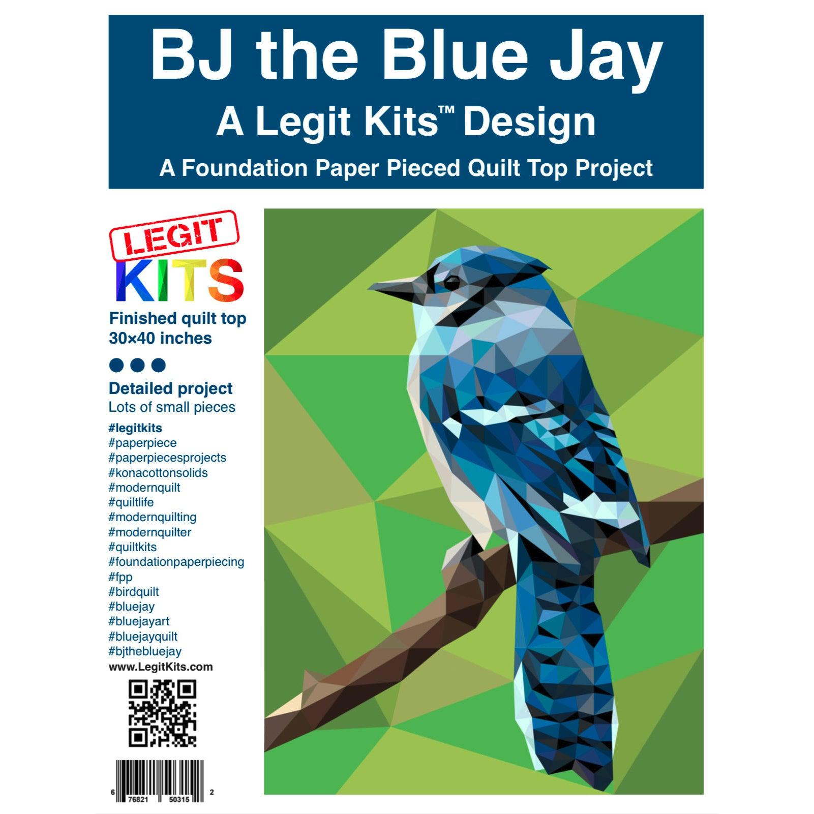 BJ the Blue Jay Pattern-Legit Kits-My Favorite Quilt Store