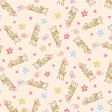 Baby Love Beige Baby Giraffe Fabric-Michael Miller Fabrics-My Favorite Quilt Store