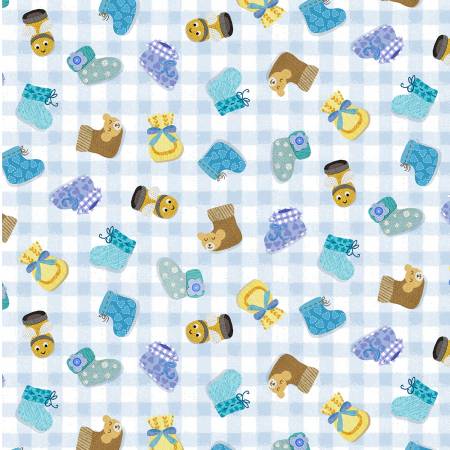 Baby Love Blue Pitter Patter Fabric