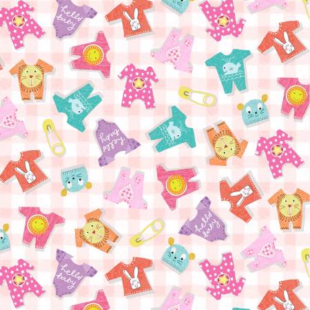 Baby Love Pink Rompers Fabric