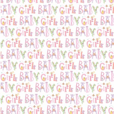 Baby Love Pink Welcome Baby Girl Fabric-Michael Miller Fabrics-My Favorite Quilt Store