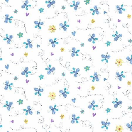 Baby Love Sky Butterflies Fabric