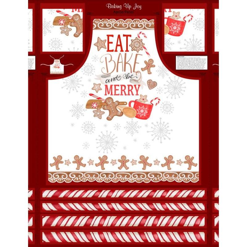 Baking Up Joy Multi Eat, Bake, Be Merry Apron 30" Panel-Wilmington Prints-My Favorite Quilt Store