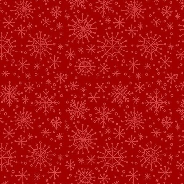 Baking Up Joy Red Snowflakes All Over Fabric