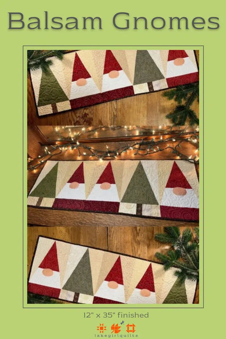 Balsam Gnomes Table Runner Pattern-Lake Girl Quilts-My Favorite Quilt Store