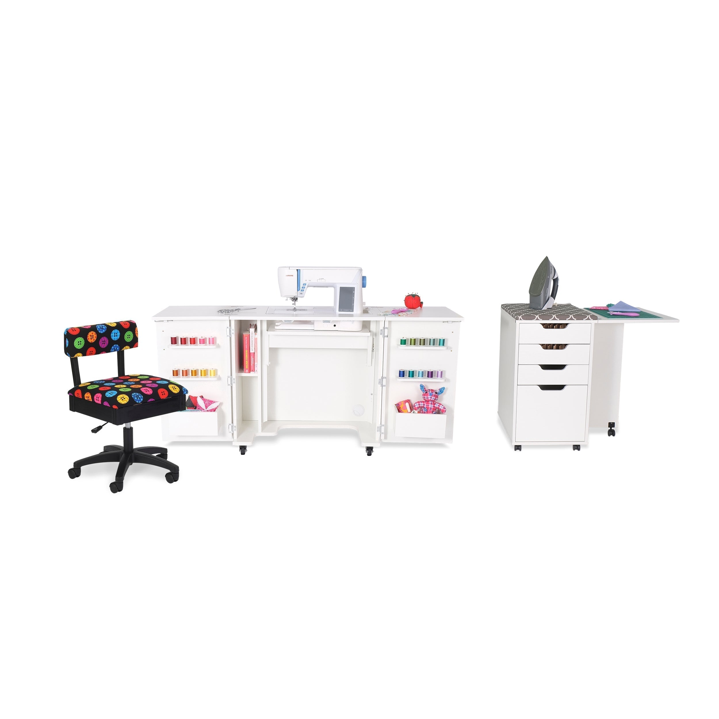 Bandicoot Sewing Cabinet Ash White-Kangaroo Sewing Furniture-My Favorite Quilt Store