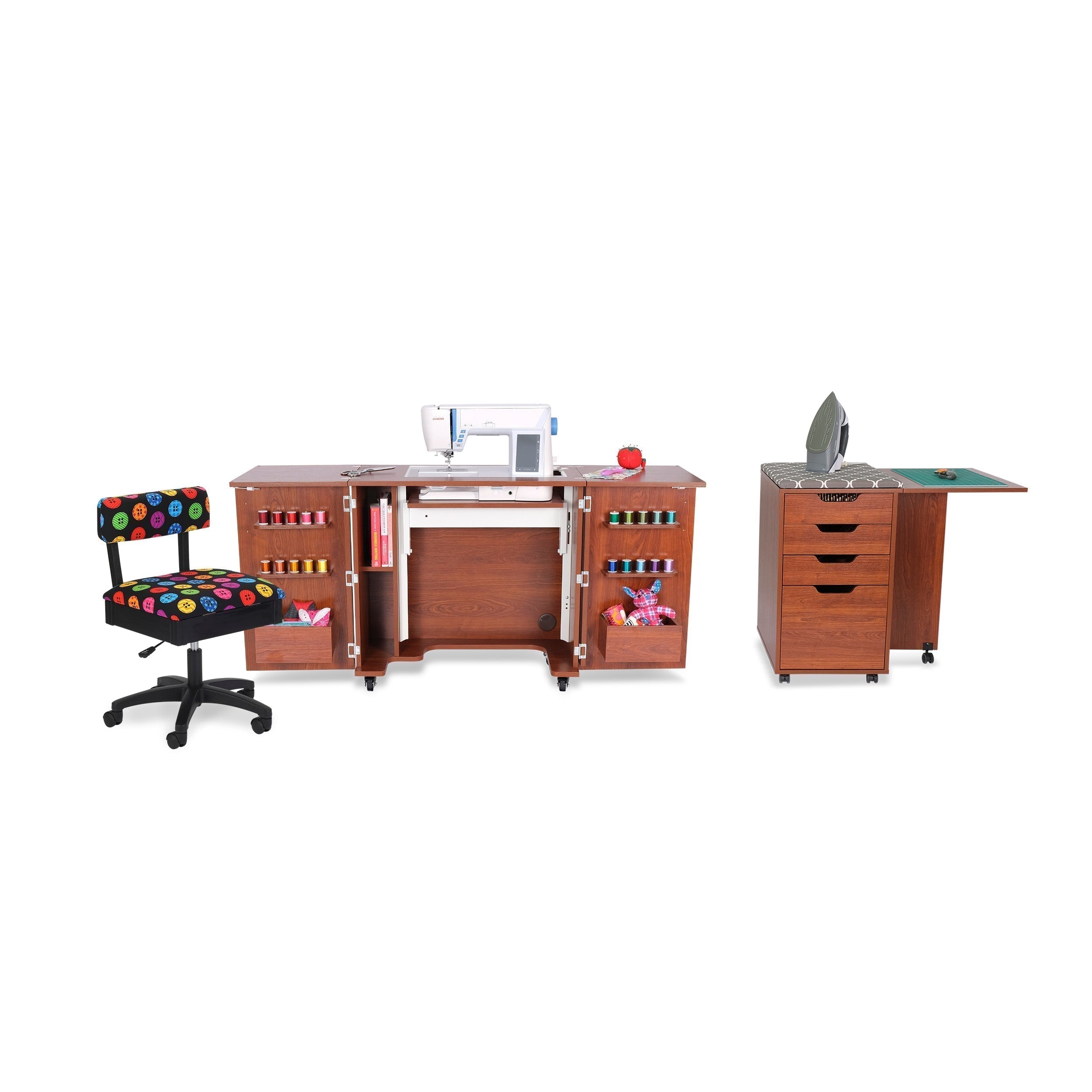 Bandicoot Sewing Cabinet Teak-Kangaroo Sewing Furniture-My Favorite Quilt Store