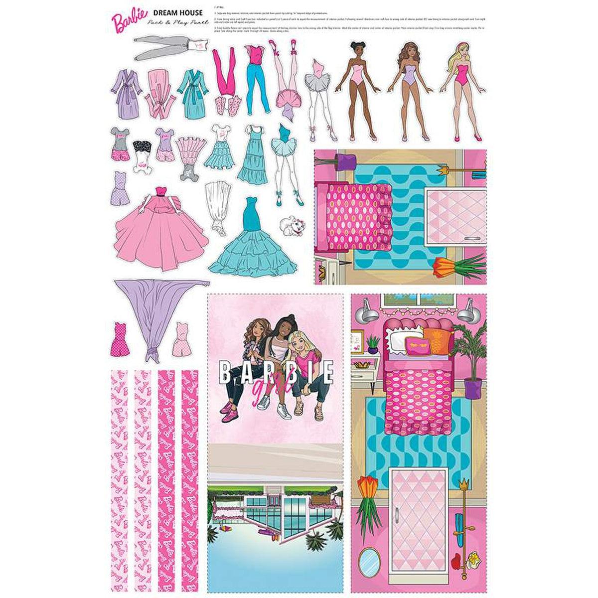 Barbie™ Girl Dream House Pack and Play 36" Felt Panel-Riley Blake Fabrics-My Favorite Quilt Store