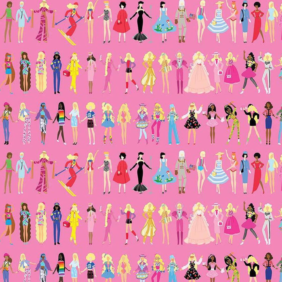 Barbie™ World Medium Pink Dolls Fabric-Riley Blake Fabrics-My Favorite Quilt Store
