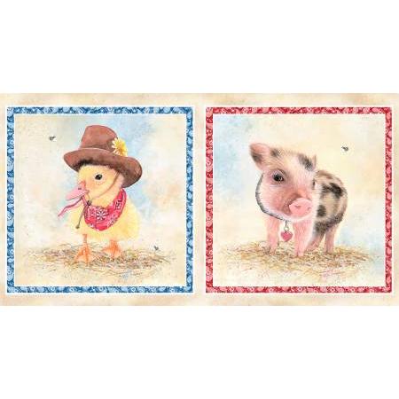 Barnyard Babies Multi Baby Pillow 24" Panel