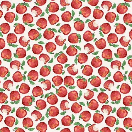 Barnyard Babies White Packed Apples Fabric-P & B Textiles-My Favorite Quilt Store