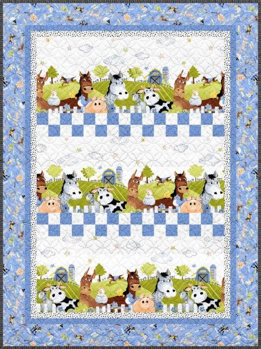 Barnyard Blues On The Fence Quilt Kit-Susybee-My Favorite Quilt Store