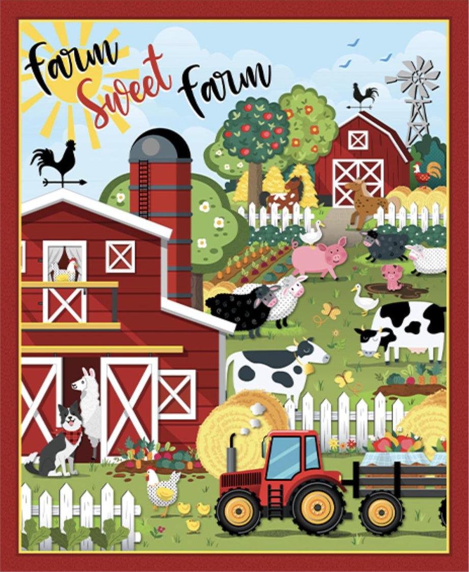 Barnyard Rules Multi Sweet Farm 36" Panel-Benartex Fabrics-My Favorite Quilt Store